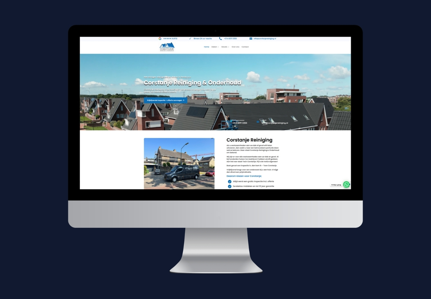 Corstanjereiniging website