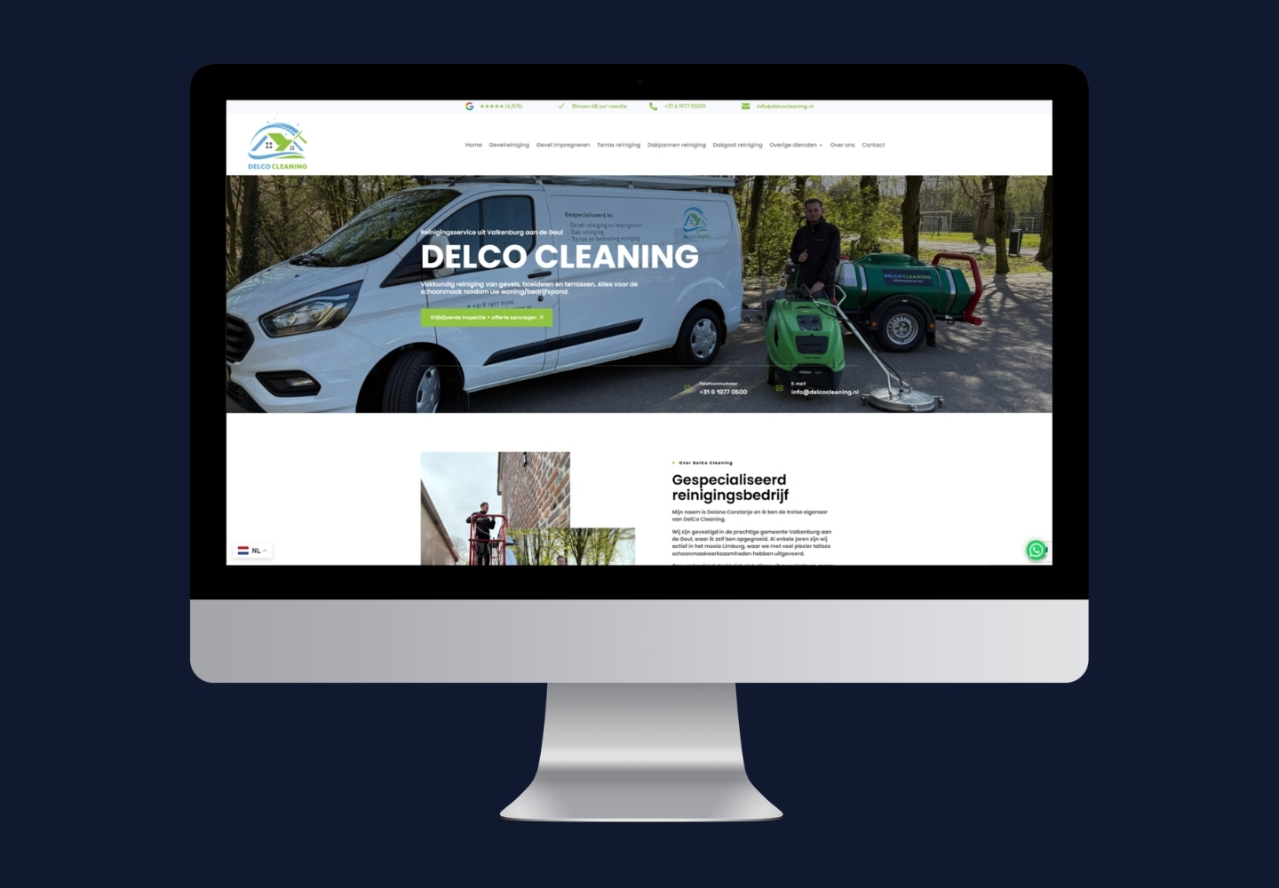 DelCo Cleaning website