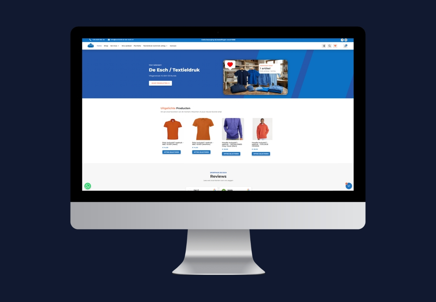 Textieldruk de Esch website