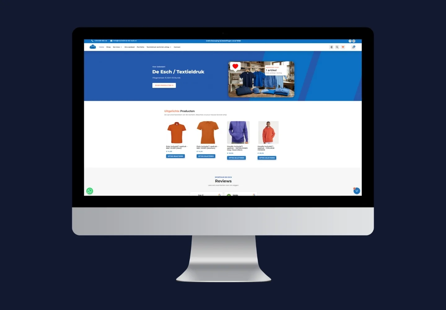 Textieldruk de Esch website